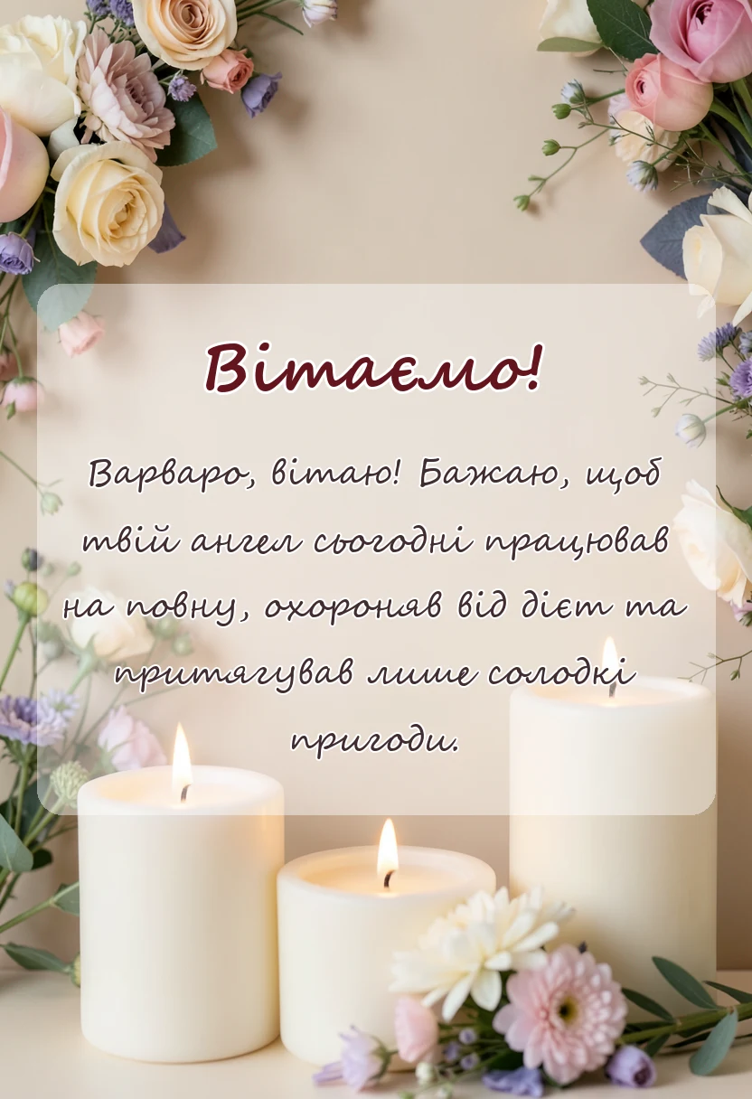 вітальна листівка - привітання з днем варвари