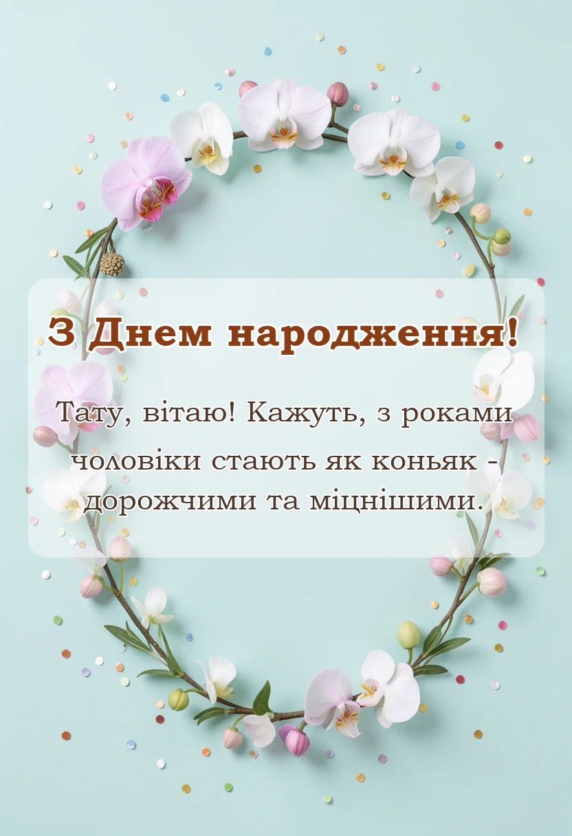 листівка з побажанням - привітання з днем народження батькові картинки побажання