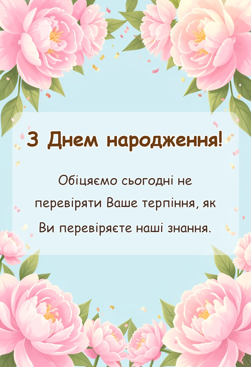 святкова картинка: привітання з днем народження вчителю
