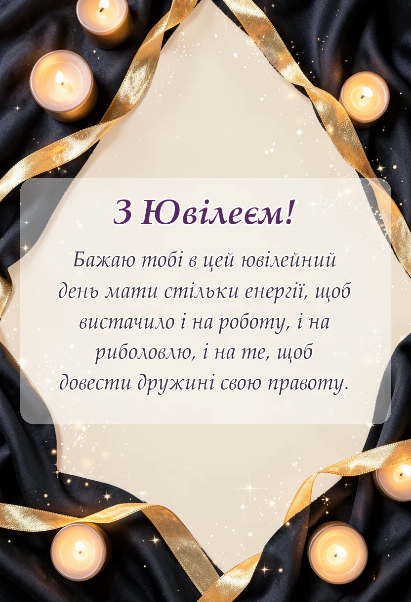 вітальна листівка - найкращі привітання чоловіку з ювілеєм