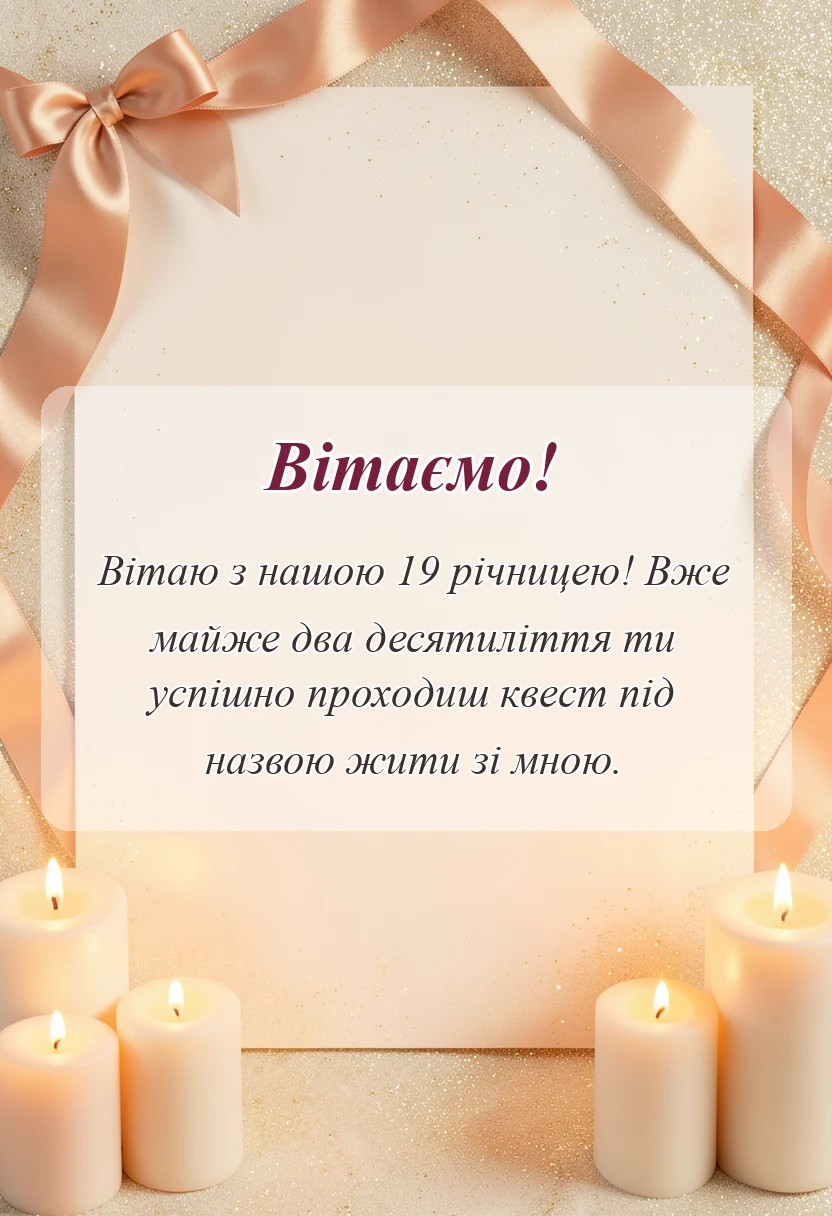 красива листівка: привітання з гранатовою річницею чоловіку