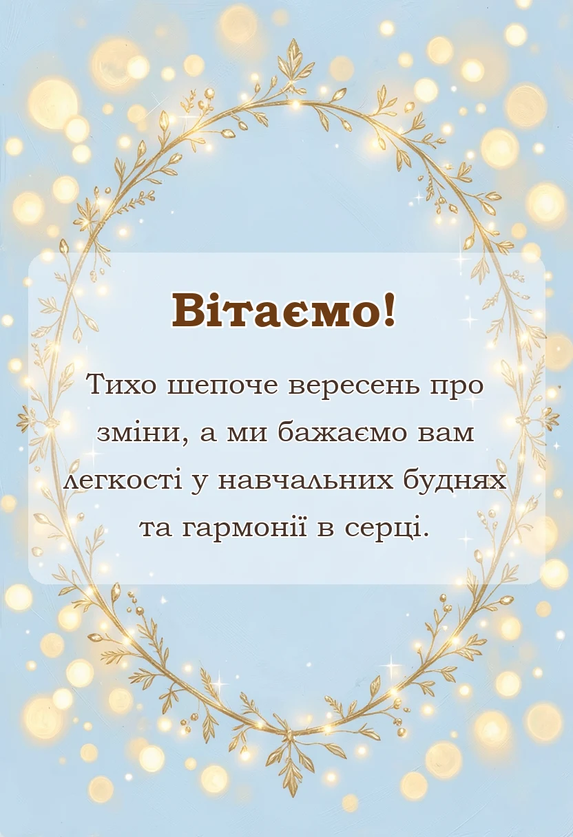 листівка з побажанням - привітання батькам з початком навчального року