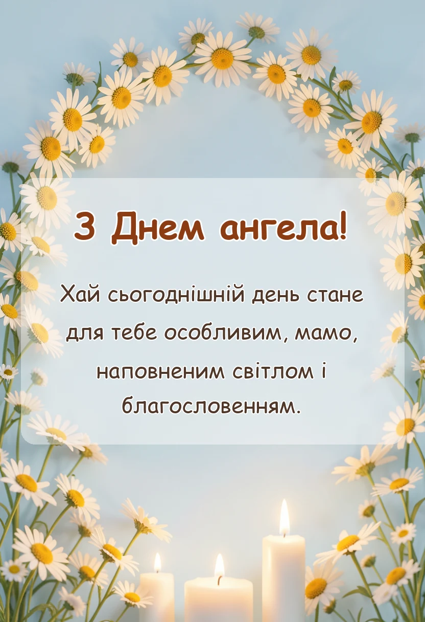 вітальна листівка - привітання з днем ангела мамі в прозі