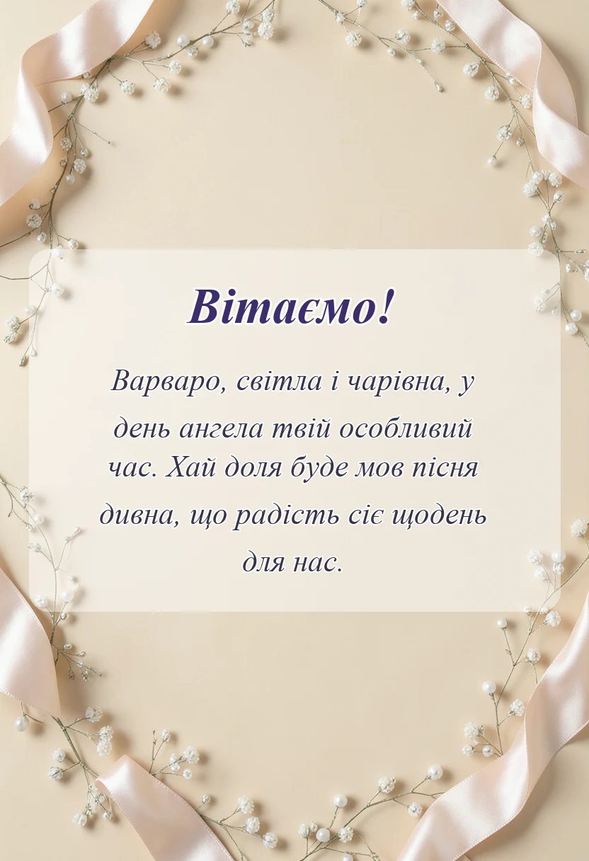 унікальна листівка - привітання з днем варвари