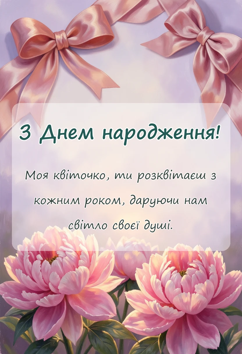 унікальна листівка - привітання з днем донечки картинки підписи побажання