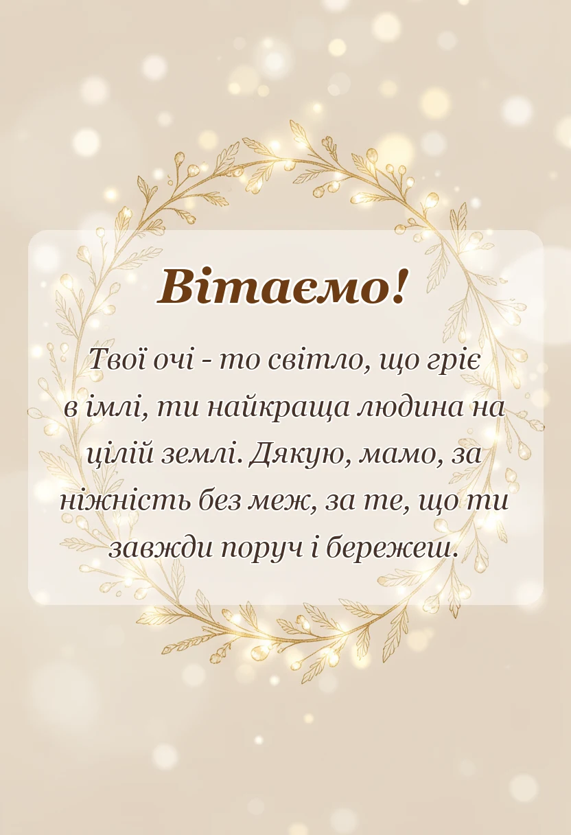 унікальна листівка - привітання з днем матері від дочки