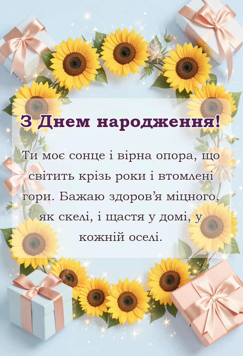 вітальна листівка - привітання з днем народження батькові картинки побажання