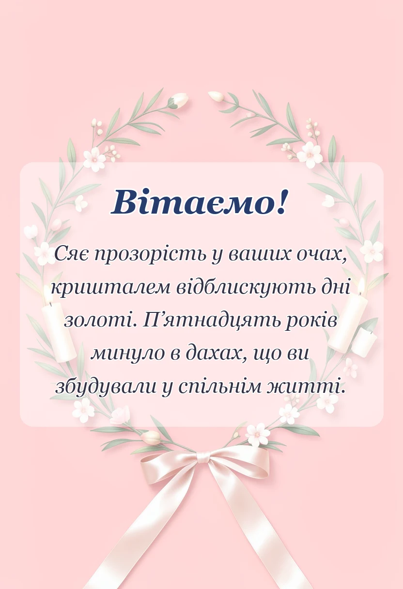 листівка з побажанням - картинки з кришталевим весіллям