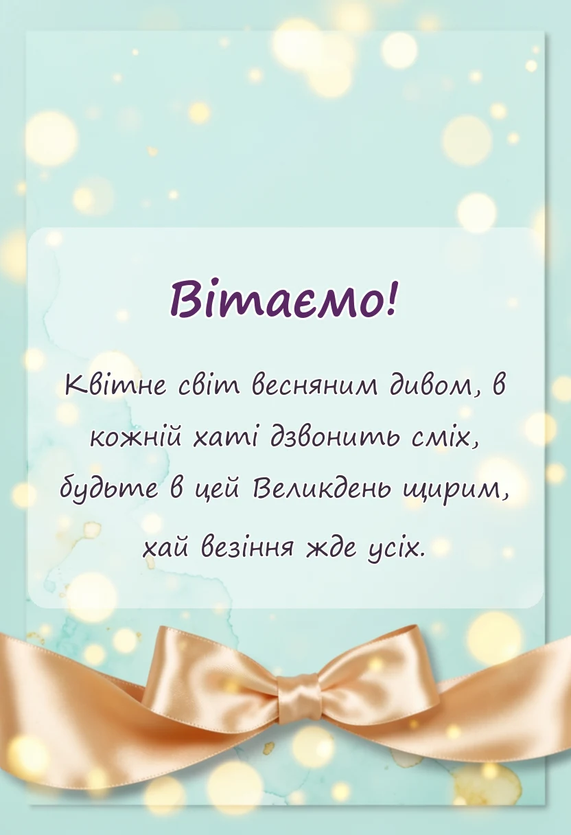 унікальна листівка - листівки з великоднем українською мовою
