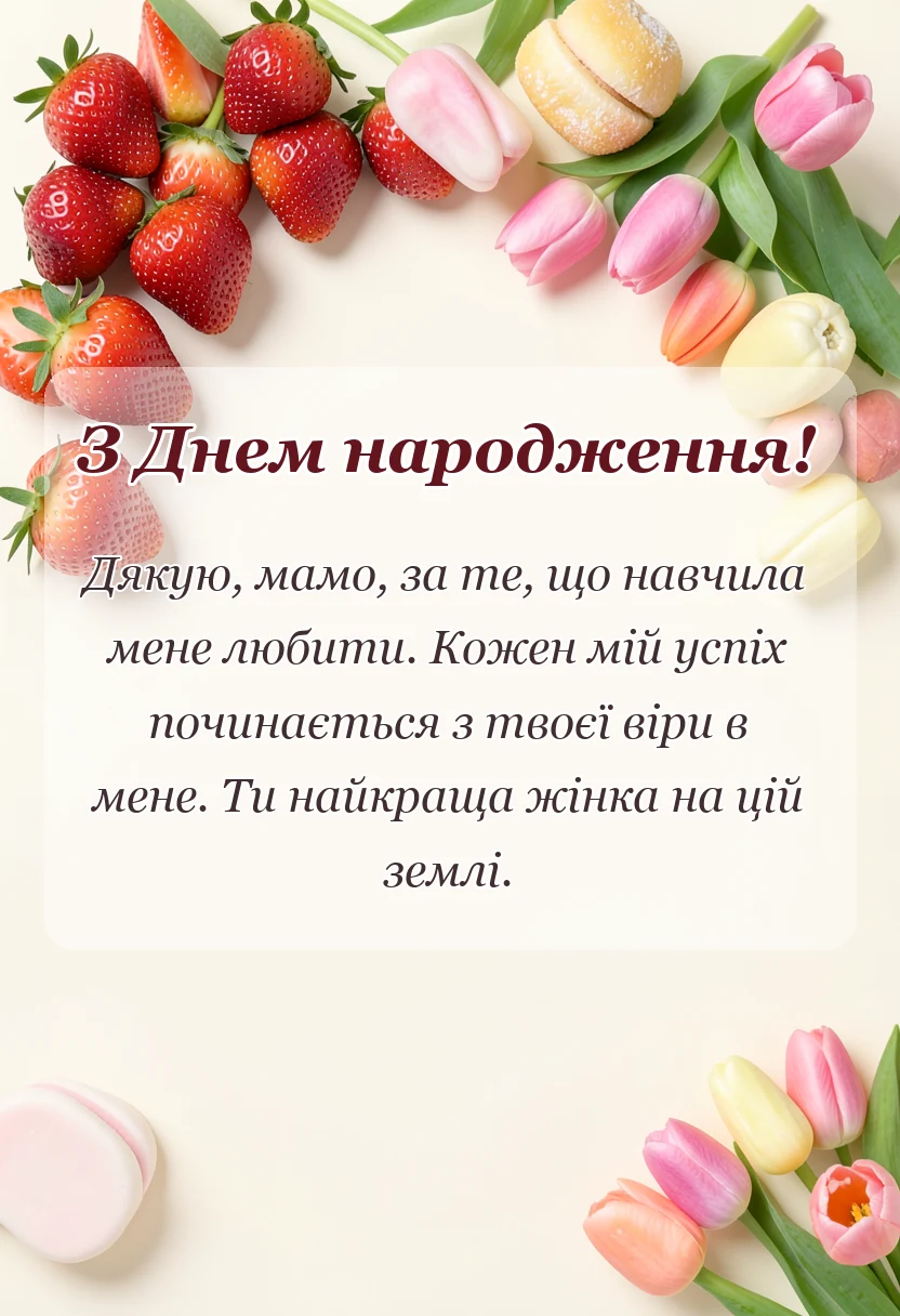 унікальна листівка - дякую мамо за життя вірш