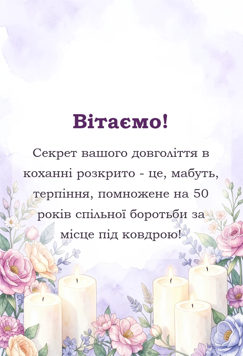 листівка з побажанням - віршовані привітання з золотим весіллям