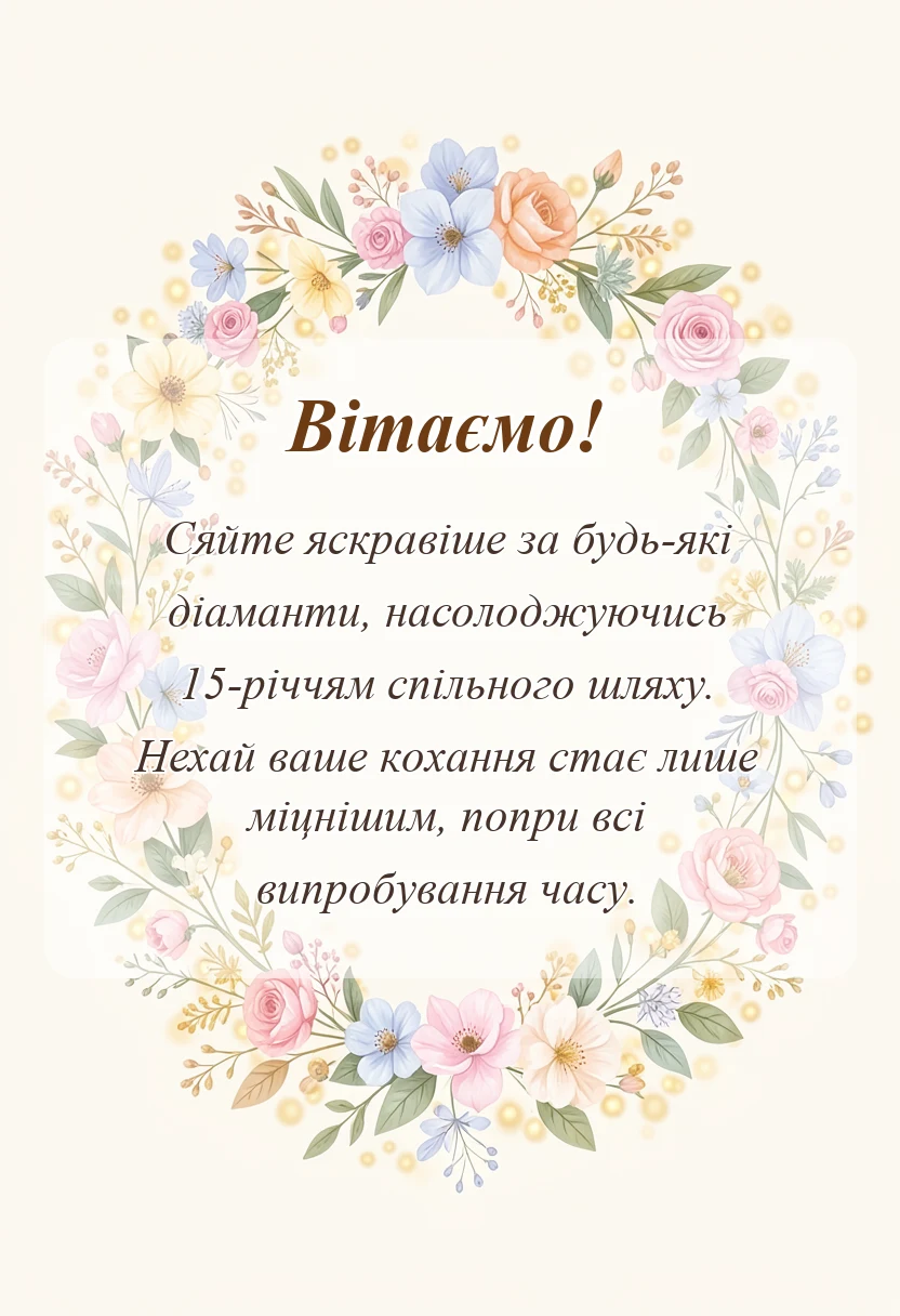 листівка з побажанням - картинки з кришталевим весіллям