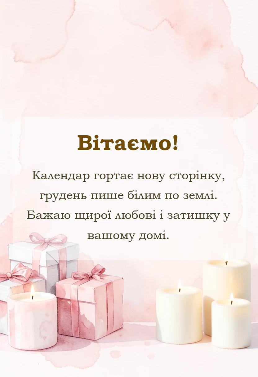 красива листівка: картинки з першим днем зими