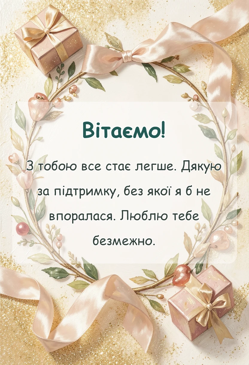 святкова картинка: подяка коханому своїми словами