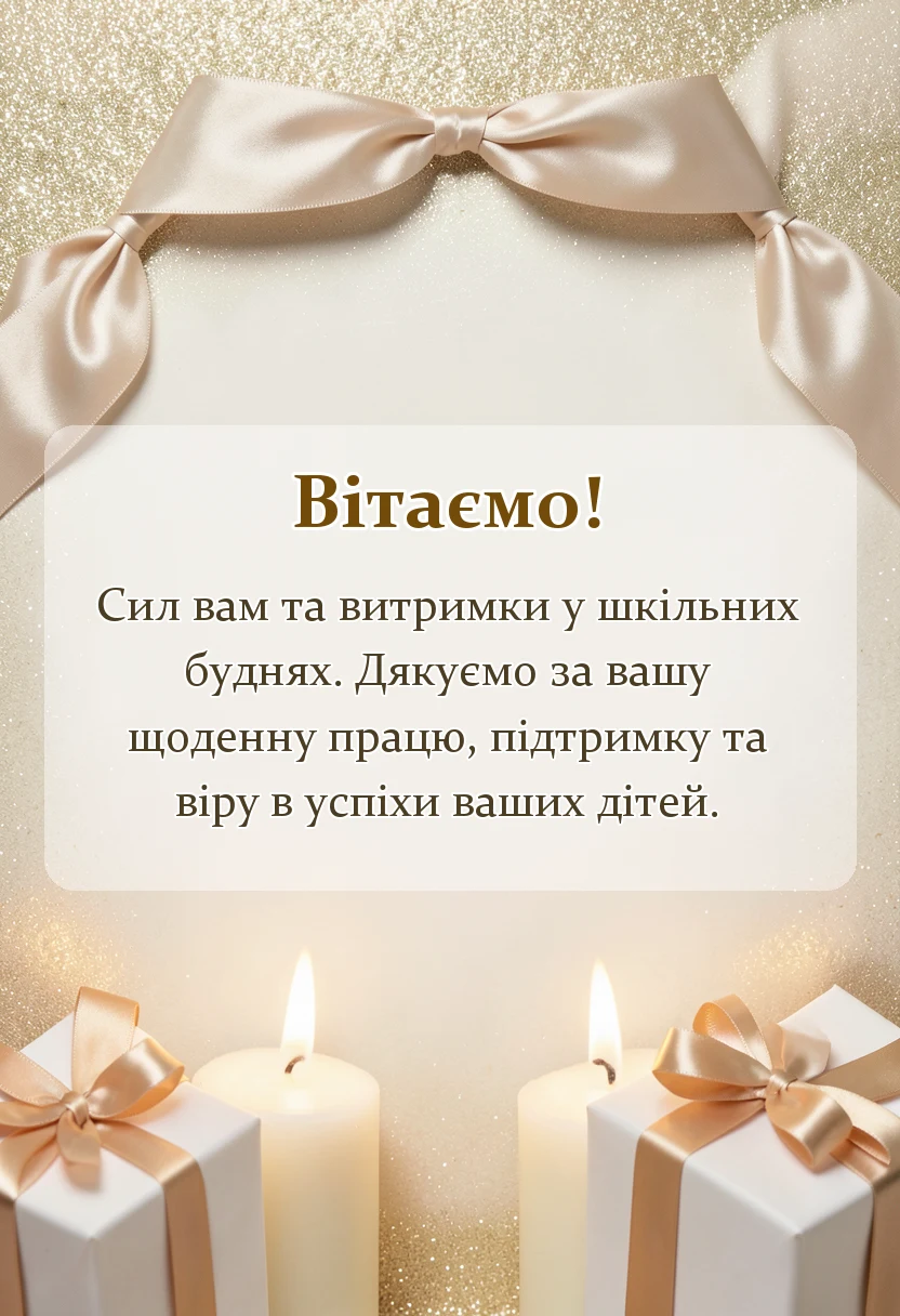 вітальна листівка - привітання батькам з початком навчального року