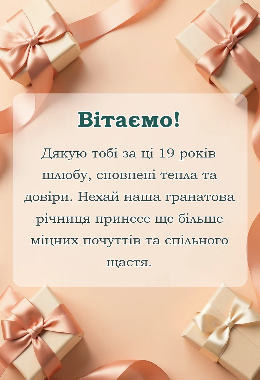 святкова картинка: привітання з гранатовою річницею чоловіку