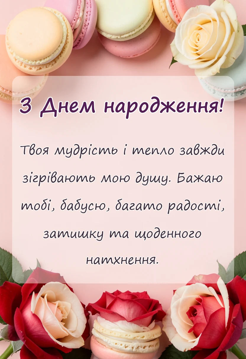унікальна листівка - привітання з днем народження бабусі добрі слова