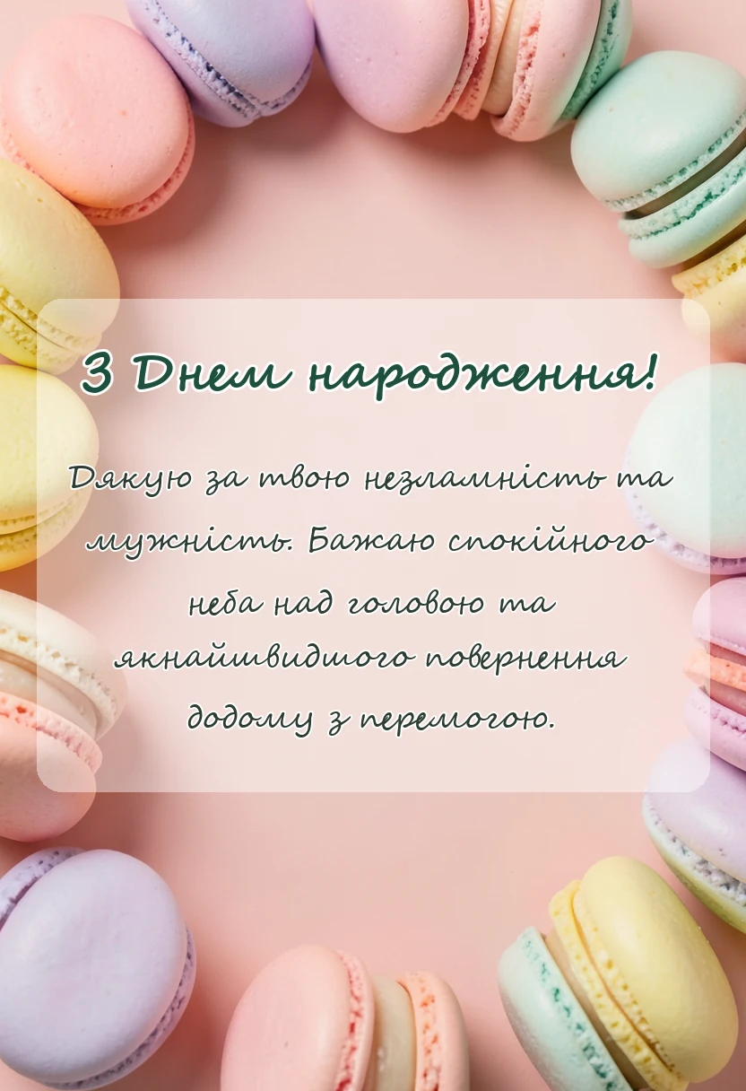 вітальна листівка - привітання з днем народження військового