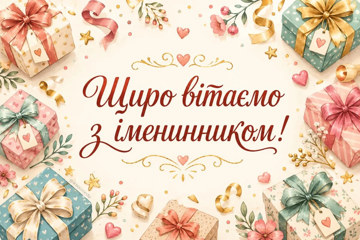 Картка з привітанням на день народження батькам