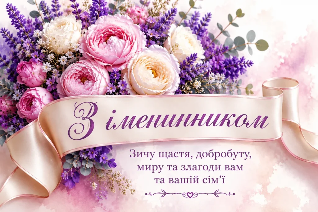 Квіти з написом привітання батькам на день народження
