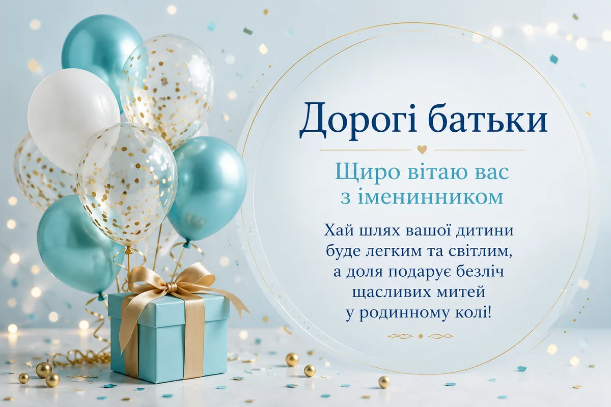 Привітання батькам з іменинником дитини